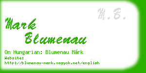 mark blumenau business card